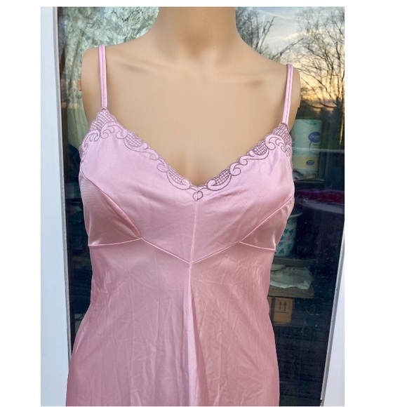 Vintage 1970 Collector Item Dreamy Dreamcore Light Pink Coquette Slip Maxi Dress - Picture 4 of 15